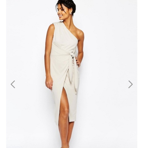 ASOS Dresses & Skirts - ASOS drape knot front one shoulder midi dress